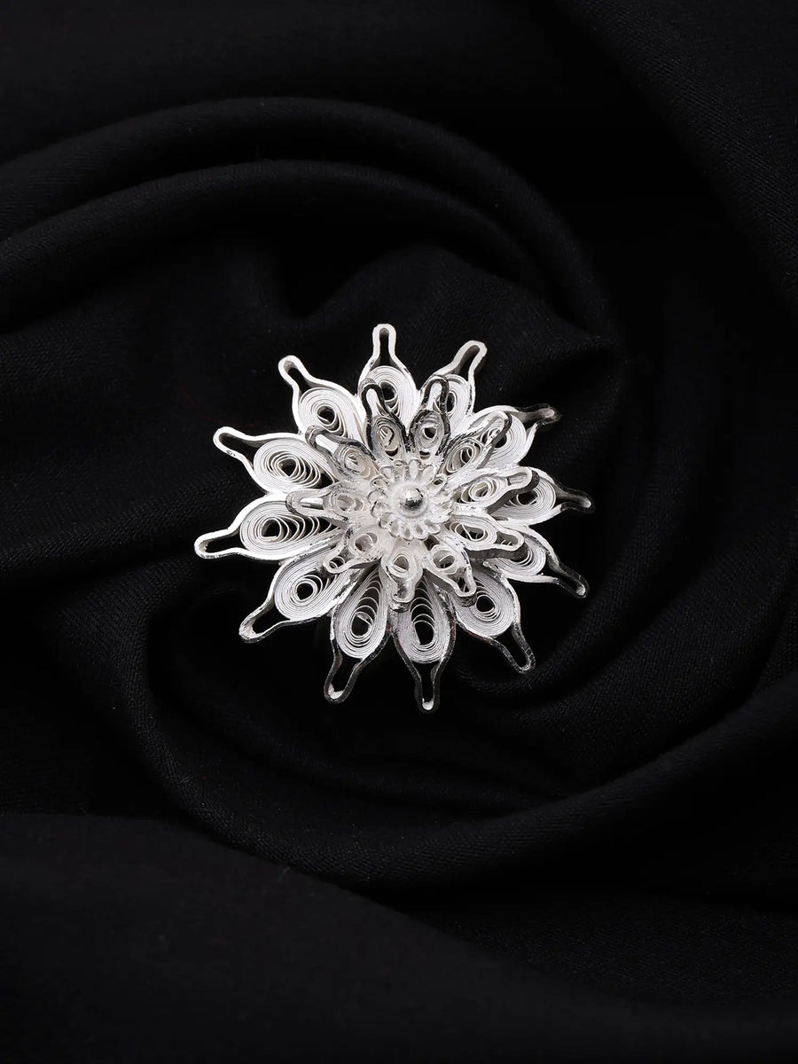 Handcrafted Tarakasi Filigree Sterling Silver Adjustable Ring