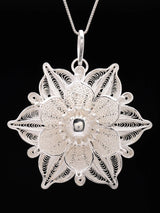 Tarakasi Filigree Floral Sterling Silver Pendant