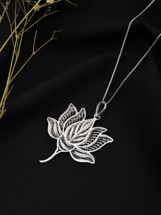 Lotus Tarakasi Filigree Sterling Silver Pendant
