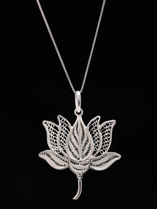 Lotus Tarakasi Filigree Sterling Silver Pendant