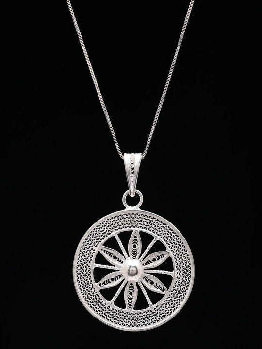 Chakra Filigree Tarakasi Sterling Silver Pendant