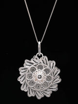 Superfine Floral Tarakasi Filigree Sterling Silver Pendant