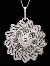 Superfine Floral Tarakasi Filigree Sterling Silver Pendant