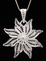 Floral Tarakasi Filigree Sterling Silver Pendant