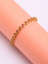 Faceted Natural Ruby Sterling Silver Tennis Bracelet