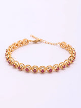 Faceted Natural Ruby Sterling Silver Tennis Bracelet