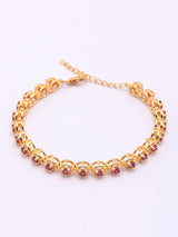 Faceted Natural Ruby Sterling Silver Tennis Bracelet