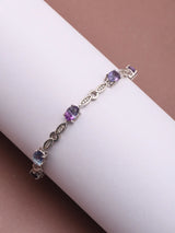 Faceted Fluorite and Sterling Silver Bracelet