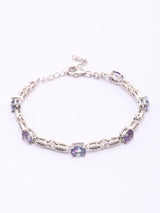 Faceted Fluorite and Sterling Silver Bracelet