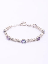 Faceted Fluorite and Sterling Silver Bracelet