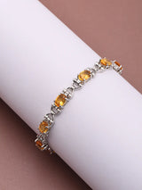 Faceted Citrine and Sterling Silver Bracelet