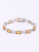 Faceted Citrine and Sterling Silver Bracelet