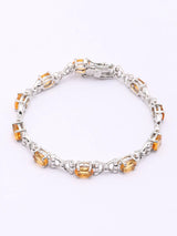Faceted Citrine and Sterling Silver Bracelet