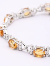Faceted Citrine and Sterling Silver Bracelet