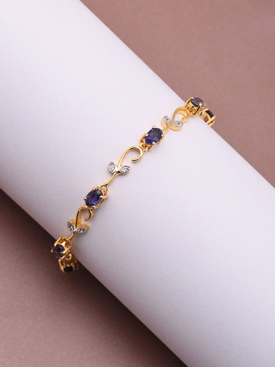 Faceted Sapphire Sterling Silver Bracelet