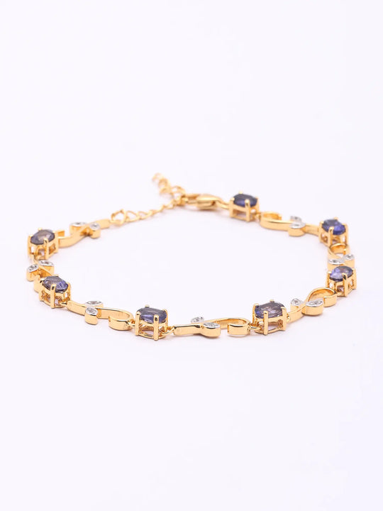 Faceted Sapphire Sterling Silver Bracelet