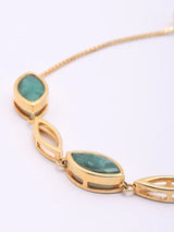 Emerald Leaf Sterling Silver Adjustable Bracelet