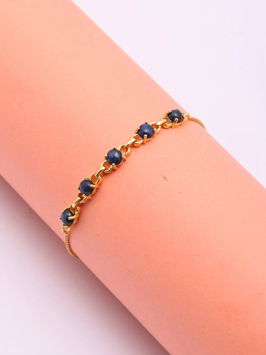 Sapphire Sterling Silver Adjustable Bracelet