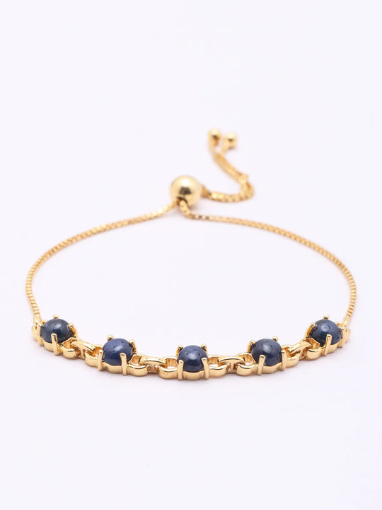 Sapphire Sterling Silver Adjustable Bracelet