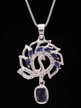 Iolite Peacock Sterling Silver Pendant