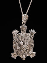 Marcasite Turtle Sterling Silver Pendant