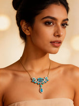 Faceted Aquamarine Sterling Silver Necklace