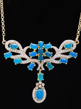Faceted Aquamarine Sterling Silver Necklace
