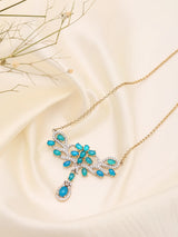 Faceted Aquamarine Sterling Silver Necklace