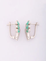Faceted Emerald Sterling Silver Stud Earrings