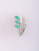 Faceted Emerald Sterling Silver Stud Earrings