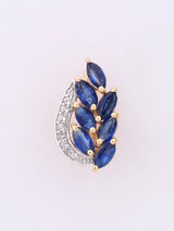 Faceted Blue Sapphire Leaf Sterling Silver Stud Earrings
