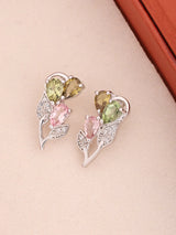 Tourmaline Leaf Sterling Silver Earrings