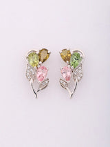Tourmaline Leaf Sterling Silver Earrings