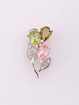 Tourmaline Leaf Sterling Silver Earrings