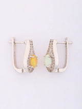 Faceted Ethiopian Opal Pear Cut Sterling Silver Earrings