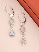 Ethiopian Opal Teardrop Sterling Silver Drop Earrings