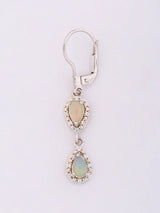 Ethiopian Opal Teardrop Sterling Silver Drop Earrings