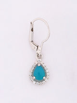 Teardrop Blue Chalcedony Sterling Silver Drop Earrings