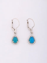 Teardrop Blue Chalcedony Sterling Silver Drop Earrings