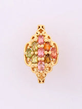 Faceted Multicolour Tourmaline Sterling Silver Stud Earrings