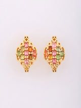 Faceted Multicolour Tourmaline Sterling Silver Stud Earrings