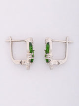 Marquise Green Tourmaline Sterling Silver Stud Earrings
