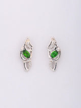 Marquise Green Tourmaline Sterling Silver Stud Earrings
