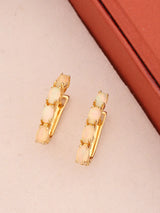 Ethiopian Opal Row Sterling Silver Stud Earrings