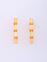 Ethiopian Opal Row Sterling Silver Stud Earrings