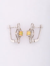 Oval Ethiopian Opal Sterling Silver Stud Earrings