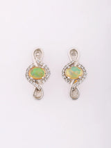 Oval Ethiopian Opal Sterling Silver Stud Earrings