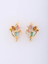 Multicolour Tourmaline Designer Sterling Silver Earrings