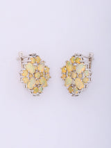 Ethiopian Opal Cluster Sterling Silver Stud Earrings