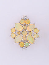Ethiopian Opal Cluster Sterling Silver Stud Earrings